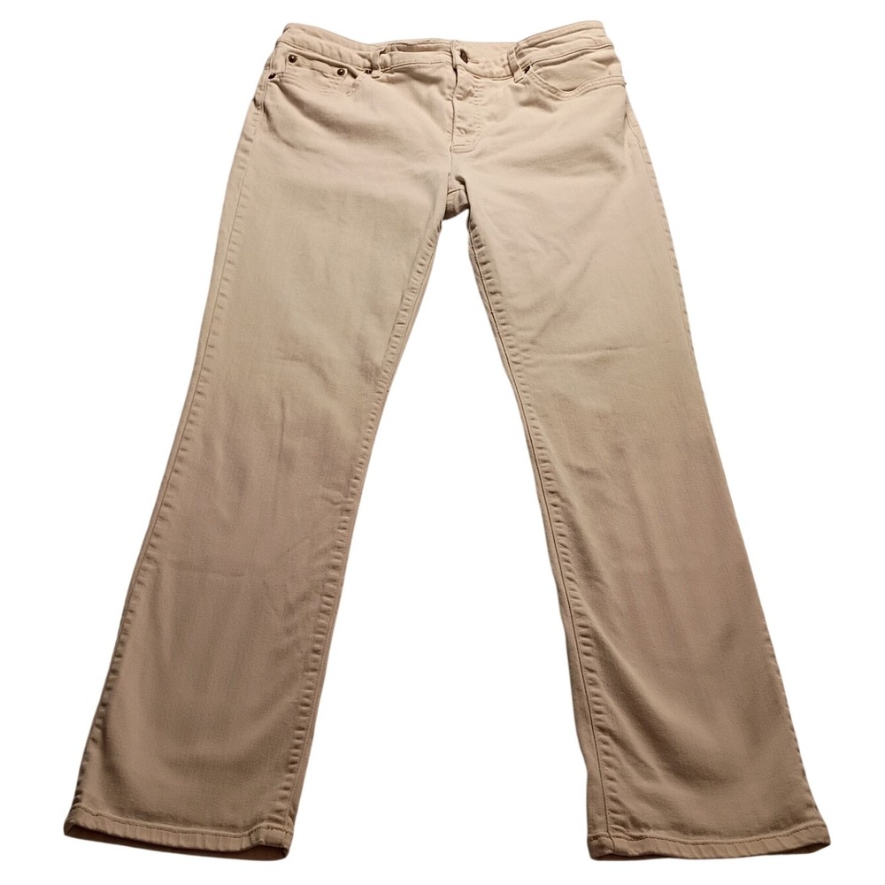 Lauren Ralph Lauren Jeans Women's Cream Stretch Denim Pants Casual 12 NWOT